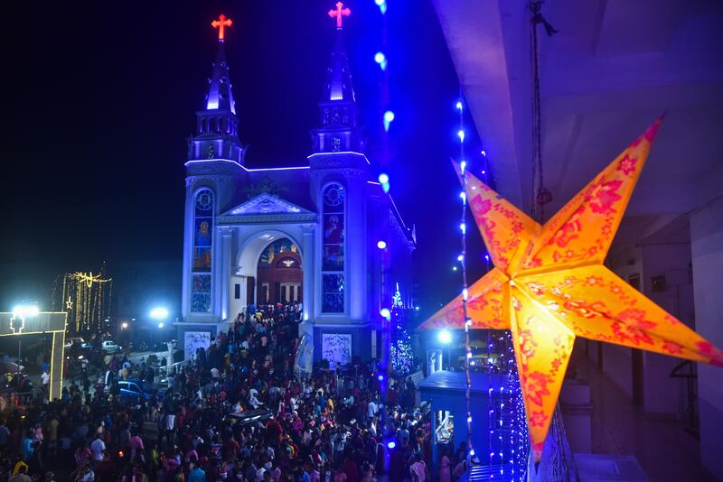 The Christmas festival at Annai Velankanni Shrine in Chennai, India. EPA
