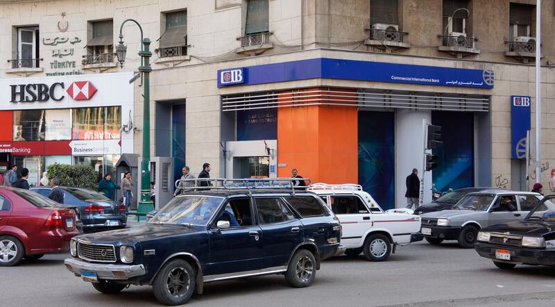 Cairo -- February 19, 2013: CIB branch in Downtown. (Dana Smillie for The National)