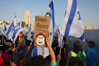 Hundreds of people protest against the Israeli government's budget. EPA
