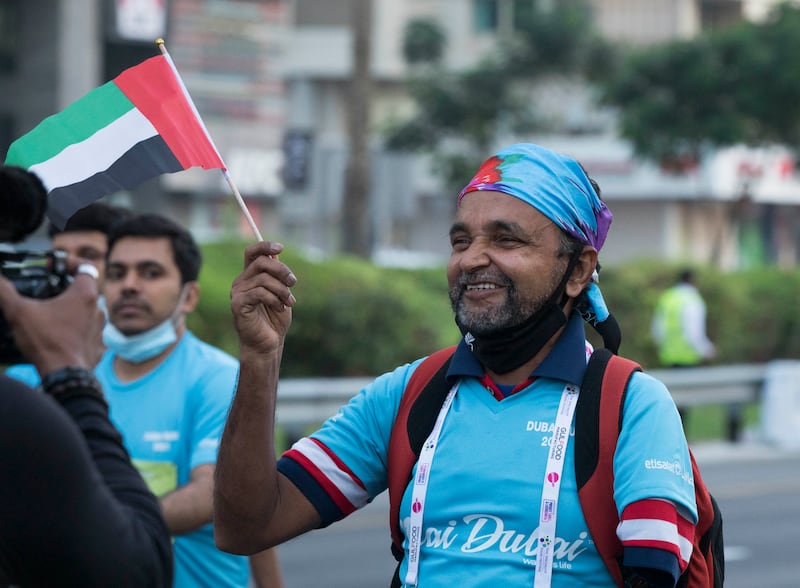 Participants enjoy the carnival atmosphere on Sheikh Zayed Road