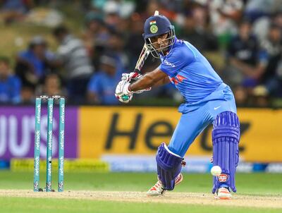 India's Ambati Rayudu plays a shot against New Zealand during their third one day international cricket match at Bay Oval, Tauranga, New Zealand, Monday, Jan. 28, 2019. (AP Photo/John Cowpland)