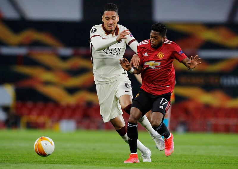 Chris Smalling - 3, The former United man overcommitted in his attempts to stop Pogba for the opener, showed a real lack of awareness in the build-up to United’s second, kept Wan-Bissaka onside for the third, gave the penalty away for the fourth, while the ball went narrowly over his head for United’s fifth. Booked for a foul on Fernandes. Reuters