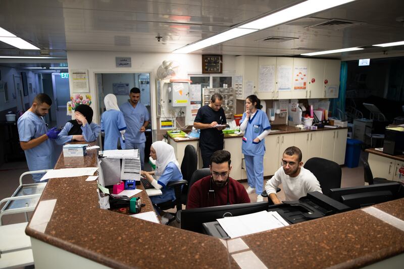 Health workers in the cardiac care unit of the hospital, which was established in 1968. 

