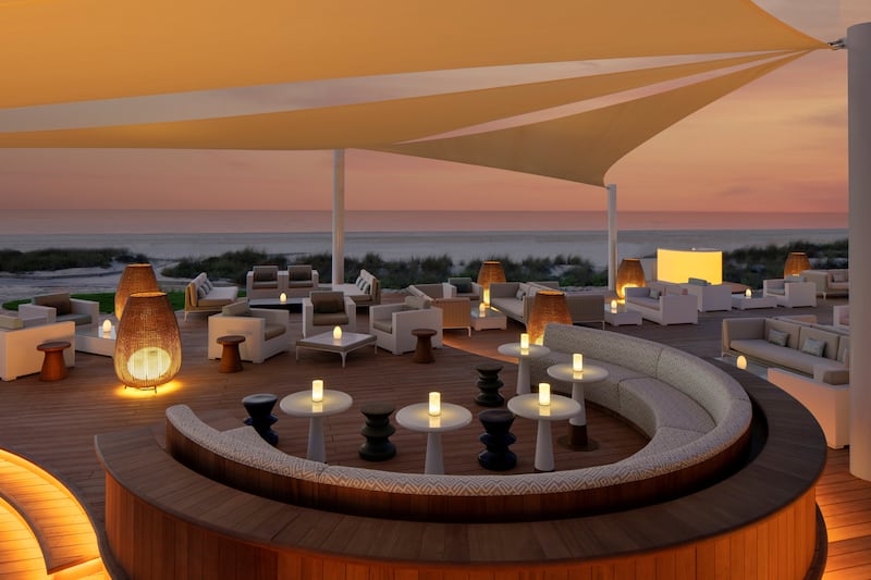 Buddha-Bar Beach offers front-row sunset seats. Photo: The St Regis Saadiyat Island Resort