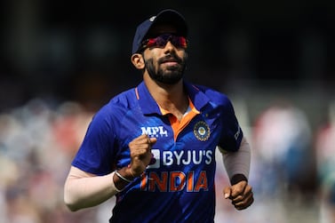 (FILES) In this file photo taken on July 14, 2022, India's Jasprit Bumrah reacts during the Second Royal London One Day International (ODI) cricket match between England and India at the Lord's cricket ground in London.  - India's pace spearhead Bumrah was on October 3, 2022 ruled out of the Twenty20 World Cup in Australia starting later this month with a back injury, the country's cricket board said.  (Photo by ADRIAN DENNIS / AFP) / RESTRICTED TO EDITORIAL USE.  NO ASSOCIATION WITH DIRECT COMPETITOR OF SPONSOR, PARTNER, OR SUPPLIER OF THE ECB