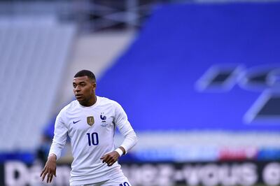 PARIS, FRANCE - JUNE 08: Kylian Mbappe of France looks on during the international friendly match between France and Bulgaria at Stade de France on June 08, 2021 in Paris, France. (Photo by Aurelien Meunier/Getty Images)