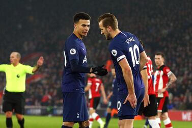 Tottenham Hotspur's Harry Kane picked up a hamstring injury during the match against Southampton and will now be at until April, at the earliest. PA