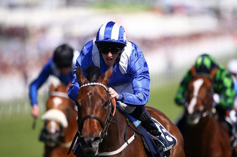 Paul Hanagan steered Taghrooda for a comfortable victory over her rivals as they won the English Oaks at Epsom. Charlie Crowhurst / Getty Images