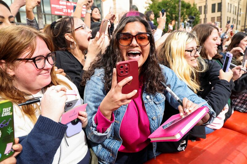 Fans crammed Hollywood Boulevard to catch a glimpse of the Jonas Brothers. Reuters