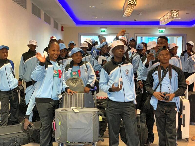 Botswana delegation arriving at Abu Dhabi Airport for Special Olypics World Games Abu Dhabi 2019. Courtsey : Special Olympics World Games Abu Dhabi 2019 twitter account.
