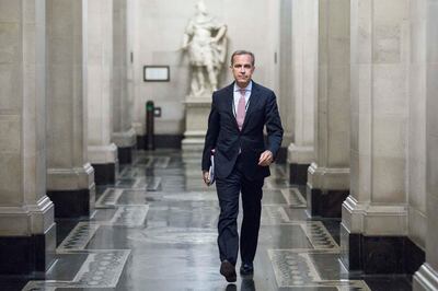 Mr Carney on his first day as the BoE governor in 2013. Getty Images