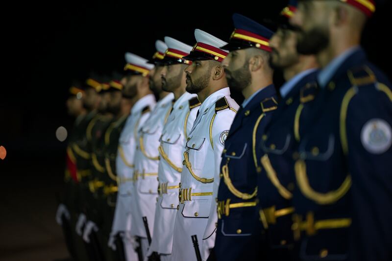 The UAE Honour Guard participates in the reception of King Abdullah