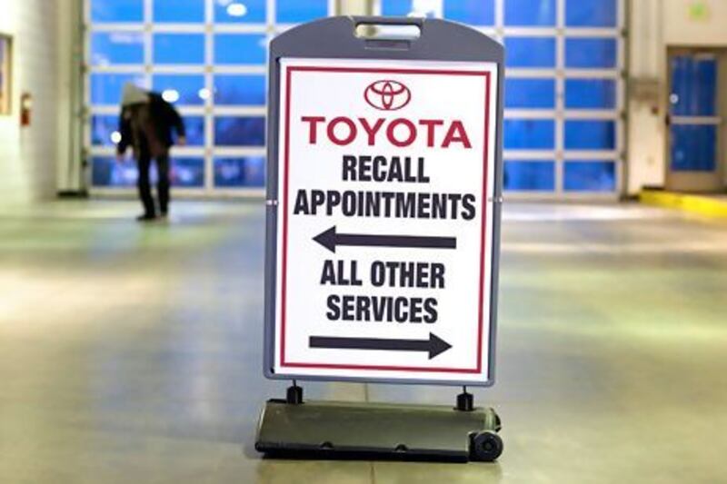 In 2010, a dealership in Colorado provides direction to customers after Toyota recalled 8 million vehicles because of brake problems. Matthew Staver / Bloomberg News