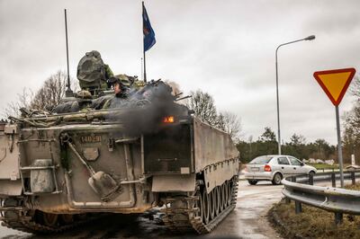 Sweden has sent armoured combat vehicles and armed soldiers to patrol streets on the island of Gotland in response to what it calls 'increased Russian activity' in the region. AFP