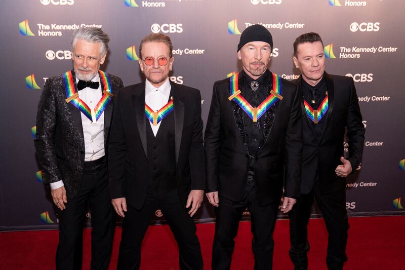 Kennedy Centre honourees U2, from left: Adam Clayton, Bono, The Edge and Larry Mullen Jr. Reuters 