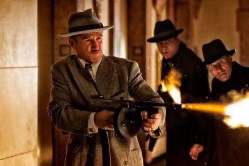 Sean Penn finally gets his Raging Bull moment in Gangster Squad, shamelessly overacting as the mob boss Mickey Cohen. Warner Bros /Everett / Rex Features