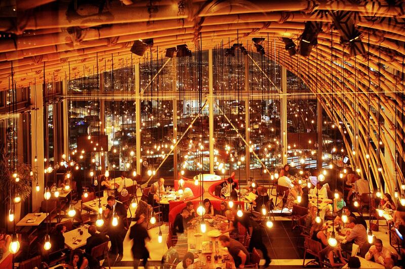 Inside SushiSamba's London outlet; a Dubai outpost will open on the Palm Jumeirah this year. Courtesy SushiSamba