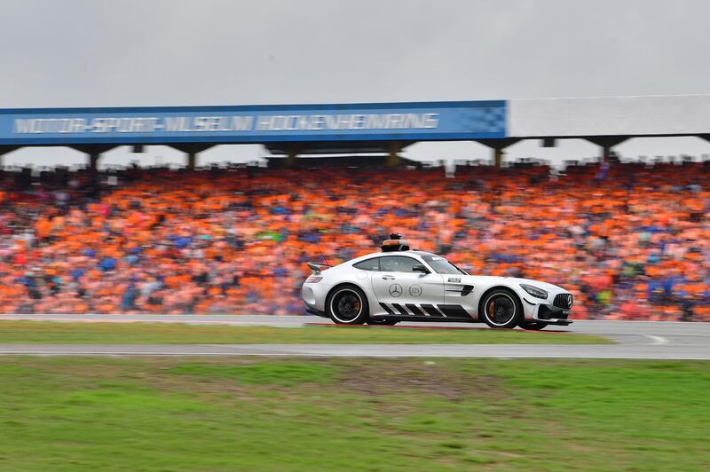 The safety car made four visits to the track in Hockenheim. AFP