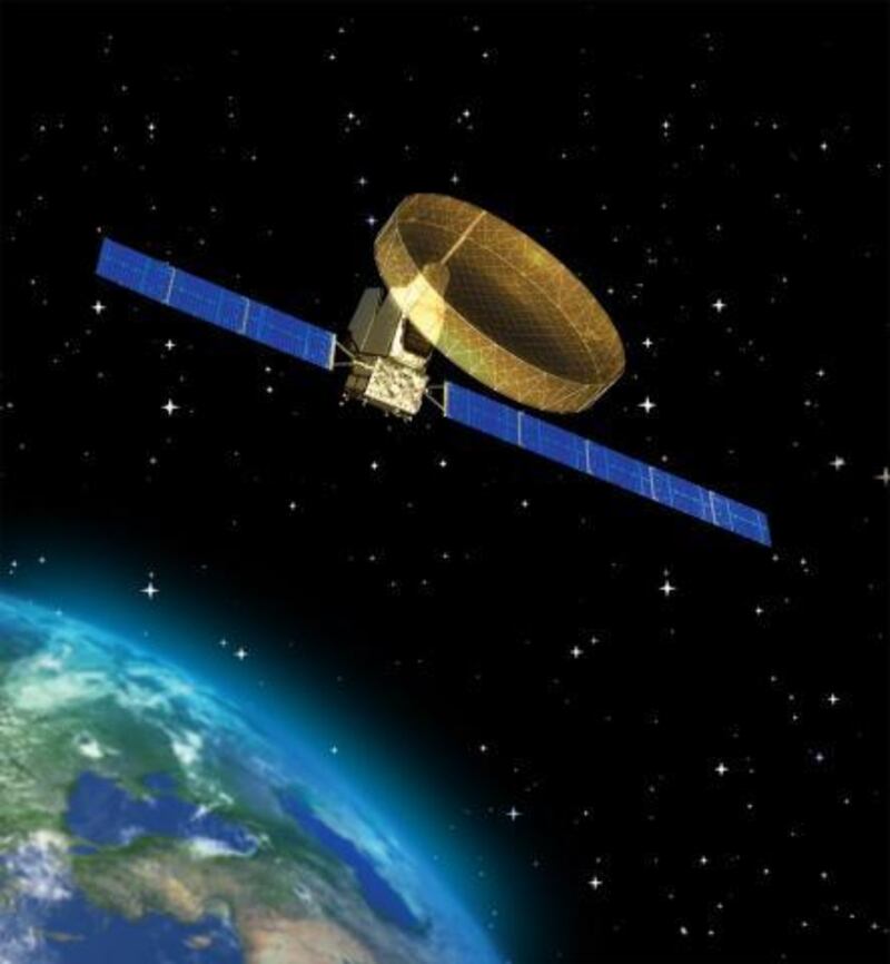 An artist's impression of the Thuraya-3 satellite. Thuraya 