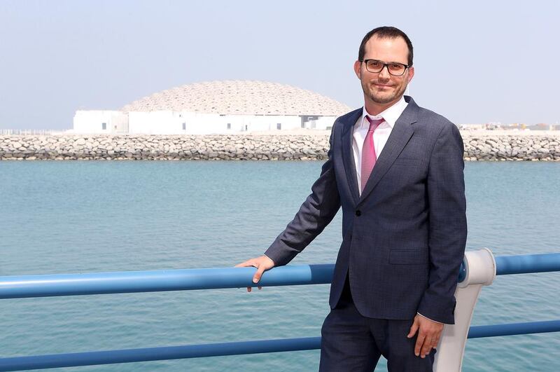Manuel Rabaté, director of Louvre Abu Dhabi at the TDIC site office on Saadiyat Island in Abu Dhabi. Pawan Singh / The National