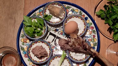 The seder plate is part of Jewish Passover cuisine. Photo: Wikipedia