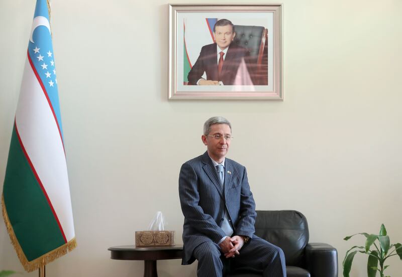 Bakhtiyor Ibragimov, Ambassador and Permanent Representative of Uzbekistan to the United Nations, at the embassy of Uzbekistan. Khushnum Bhandari / The National