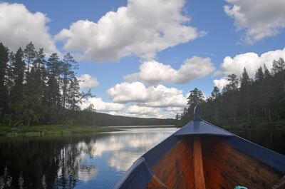 Travelling by boat in Lemmenjoki National Park, the largest national park in Finland (Photo by Rosemary behan) *** Local Caption ***  wk25de-tr-best-lapland.jpg