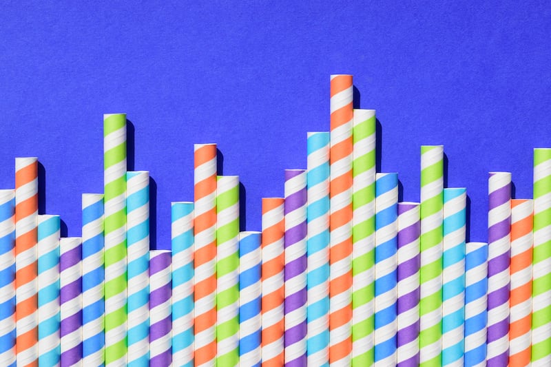 Paper straws often end up in landfills, where they often fail to biodegrade effectively. Getty Images