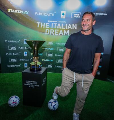 Italian football giant Francesco Totti was a guest of honor during the launch of The Italian Dream. Victor Besa / The National