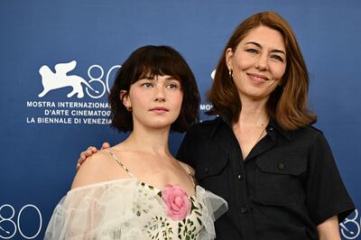 Sofia Coppola and actress Cailee Spaeny at the 80th Venice Film Festival in September. AFP