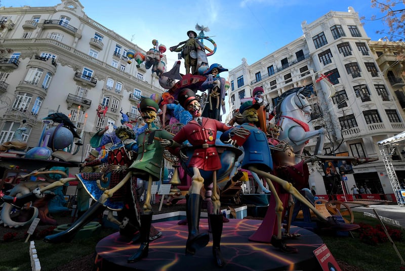 The Fallas festival, an annual tradition that celebrates St Joseph with elaborate sculptures and vibrant street festivities, in Valencia. AFP