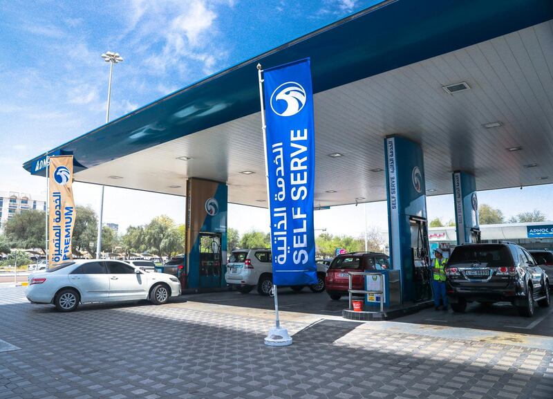 Abu Dhabi, UAE,  April 12, 2018.   Subject: ADNOC Station - Airport Road near Hilton and Al Mushrif Mall.  Self Service is soon to come to AUH.
Victor Besa / The National
NA