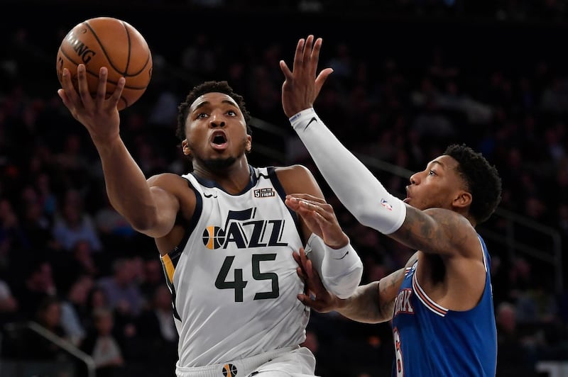 Utah Jazz guard Donovan Mitchell was the second NBA player to contract the virus.  The NBA season has been suspended.   AP Photo