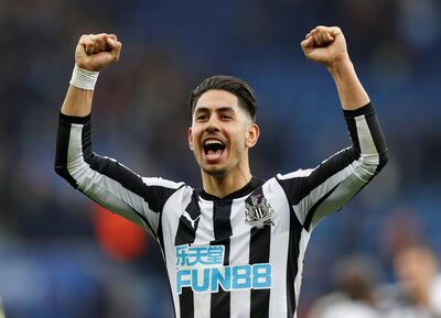 Soccer Football - Premier League - Leicester City vs Newcastle United - King Power Stadium, Leicester, Britain - April 7, 2018   Newcastle United's Ayoze Perez celebrates at the end of the match    REUTERS/Darren Staples    EDITORIAL USE ONLY. No use with unauthorized audio, video, data, fixture lists, club/league logos or "live" services. Online in-match use limited to 75 images, no video emulation. No use in betting, games or single club/league/player publications.  Please contact your account representative for further details.