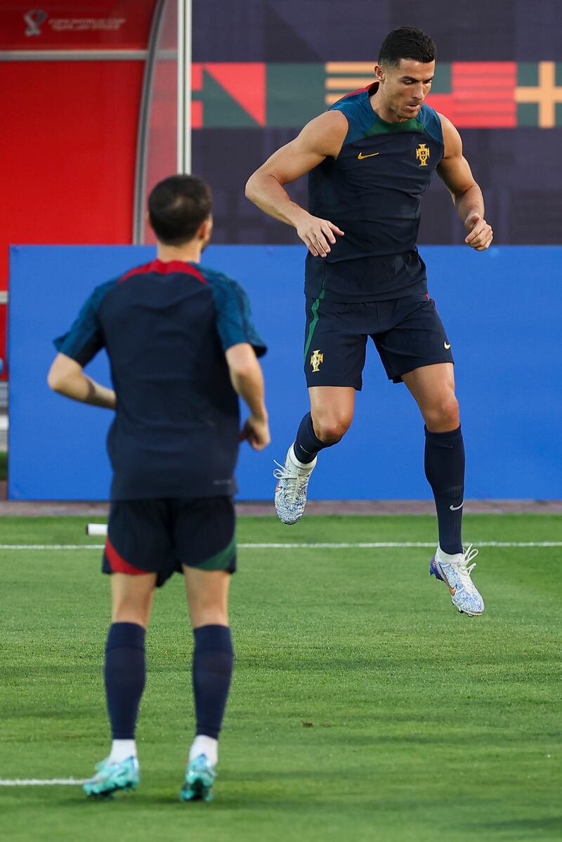 Portugal star Cristiano Ronaldo during training. EPA