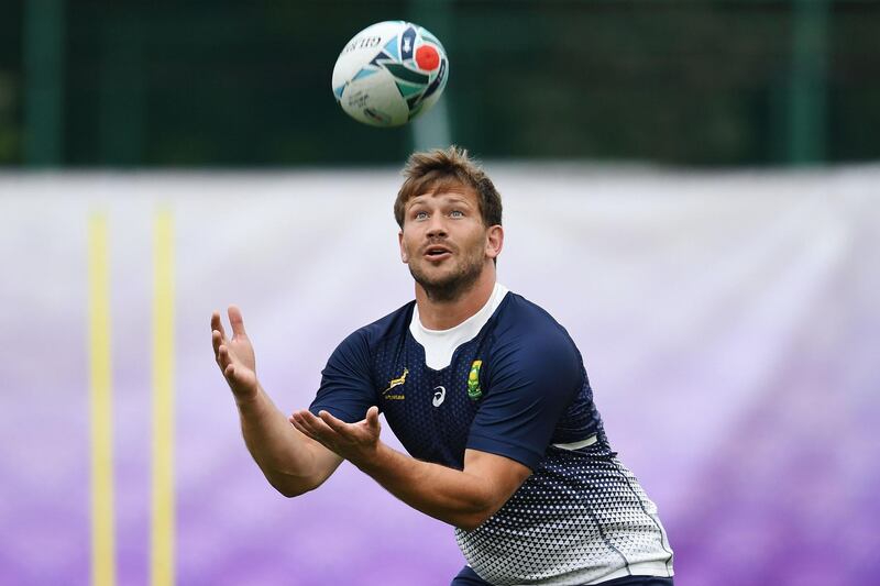 South Africa's Frans Steyn takes part in a training session. AFP