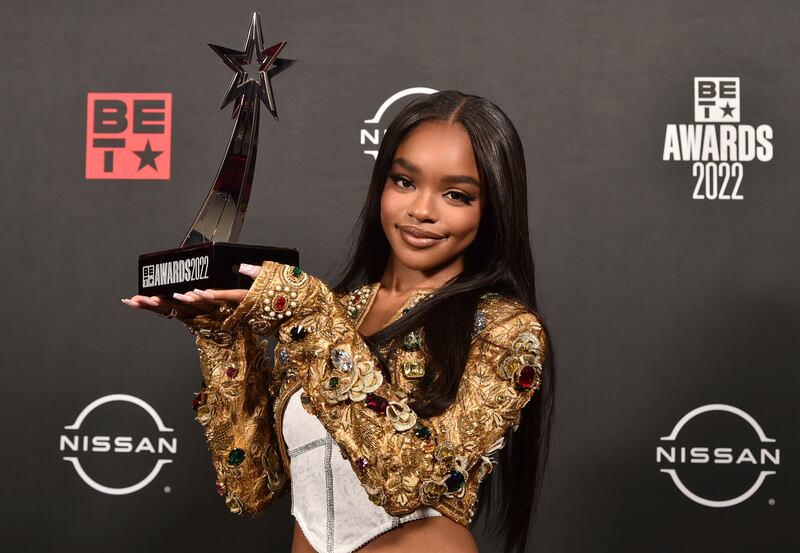 Marsai Martin with her Youngstar award. AP