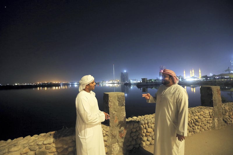 Ras Al Khaimah, May, 09, 2019: Ahmed Rashid (L) and Mohammed Rashid at the Al Qasimi Corniche in Ras Al Khaimah . Satish Kumar/ For the National / Story by Rubai Haza