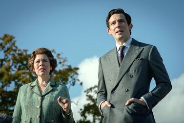 Queen Elizabeth II (Olivia Colman) and Prince Charles (Josh O'Connor) in a scene from 'The Crown'. Netflix