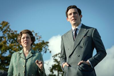Picture shows: Queen Elizabeth II (OLIVIA COLMAN) and Prince Charles (JOSH O CONNOR)