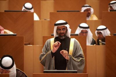 22-January-2013, FNC, Abu Dhabi

FNC member Hamad Al Rahoumi (Dubai)

Dr Amal Al Qubaisi was appointed deputy speaker in 2011 - the first time in the GCC a woman had held such a position. Fatima Al Marzooqi/ The National.


