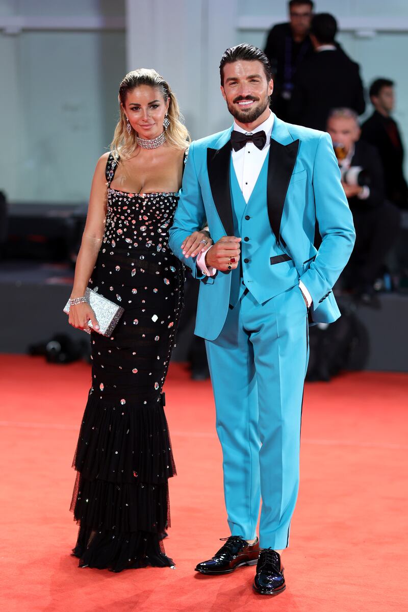 Mariano Di Vaio and Eleonora Brunacci Di Vaio sent out power couple vibes by both dressing in Dolce & Gabbana.