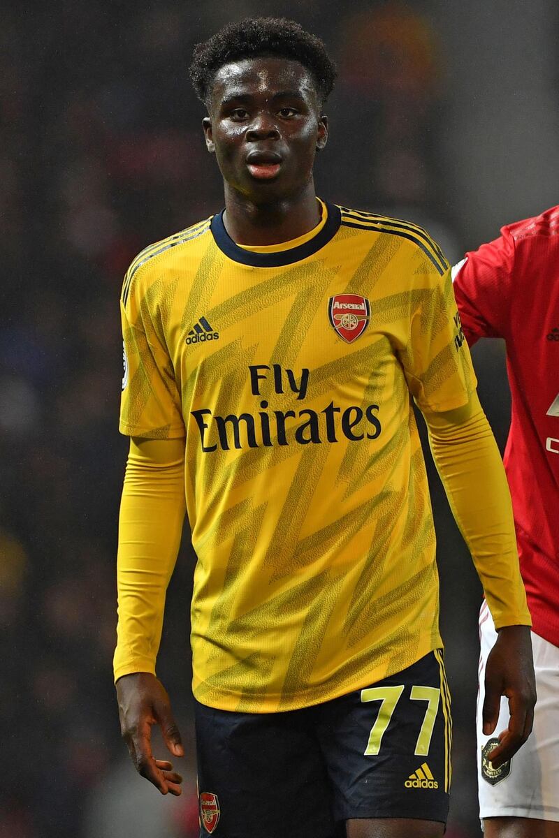 Arsenal's English striker Bukayo Saka in action. AFP