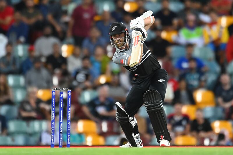 Kane Williamson bats during the T20 World Cup match between England and New Zealand. Getty