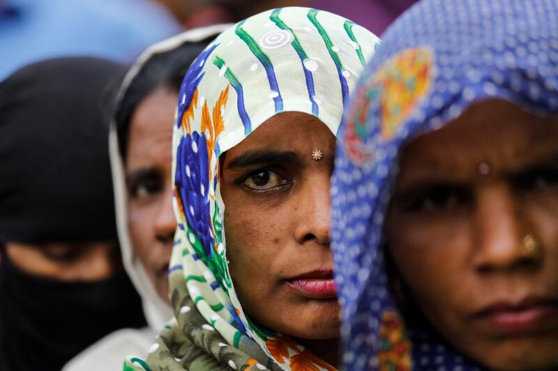 Voters line up to cast their votes in Amroha, in Uttar Pradesh. Reuters