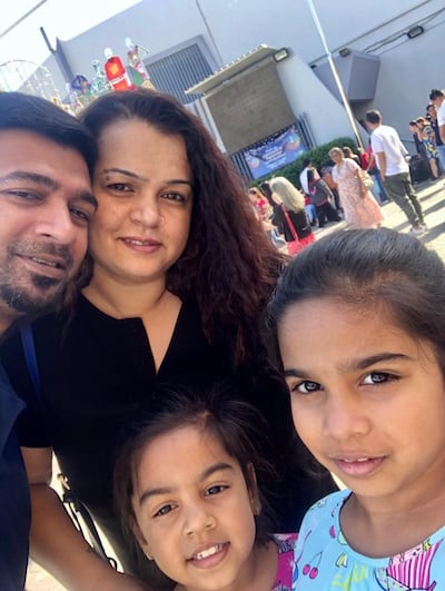 Nihal Hingst, with his wife Candida Karthikeyan and daughters Athena and Kesha. Photo: Candida Karthikeyan