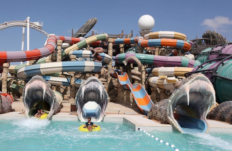 Yas Waterworld is using contactless technology to ease the visitor experience. Pawan Singh / The National