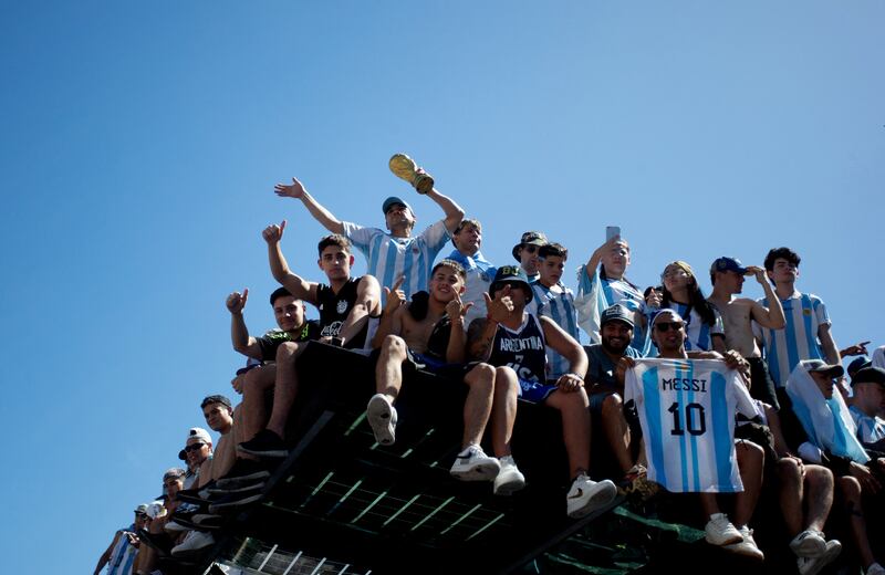 Argentina fans at the victory parade in Buenos Aires. Reuters