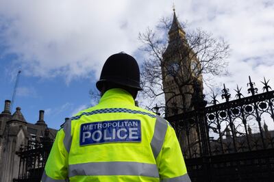 Metropolitan Police officer outside the Houses of Parliament. Police Federation says data breach will cause rank and file officers incredible concern and anger. Getty Images