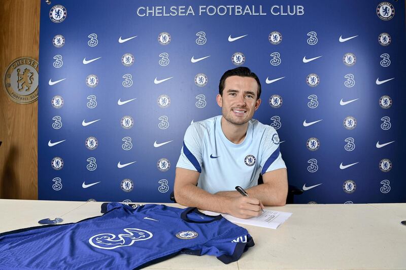 COBHAM, ENGLAND - AUGUST 26:  Chelsea unveil new signing Ben Chilwell at Chelsea Training Ground on August 26, 2020 in Cobham, England. (Photo by Darren Walsh/Chelsea FC via Getty Images)